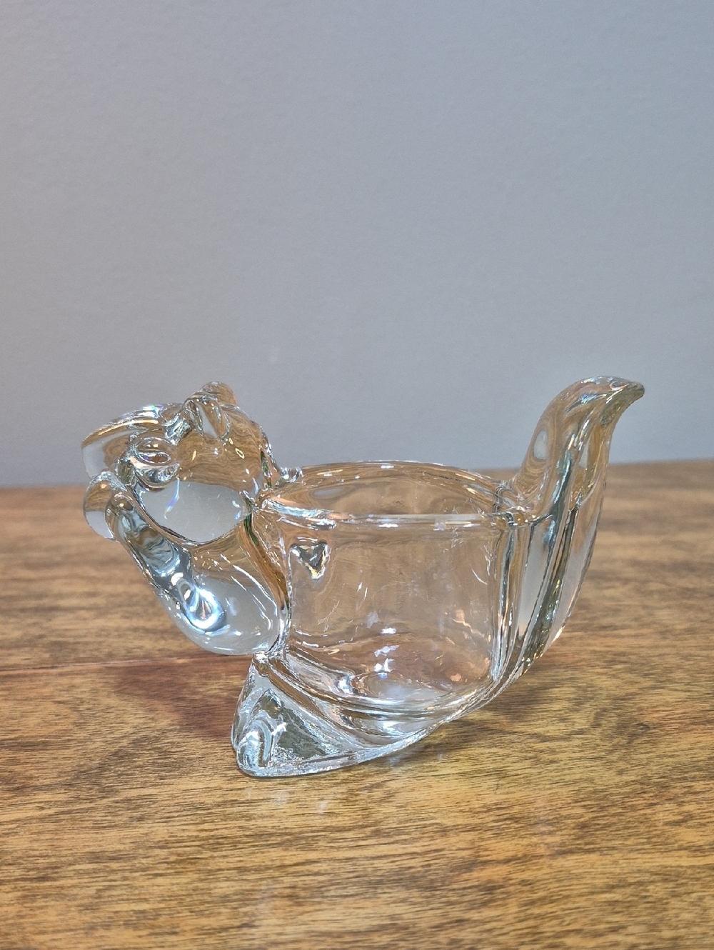 AVON Vintage Clear Glass Squirrel Votive/ Tealight Candleholder